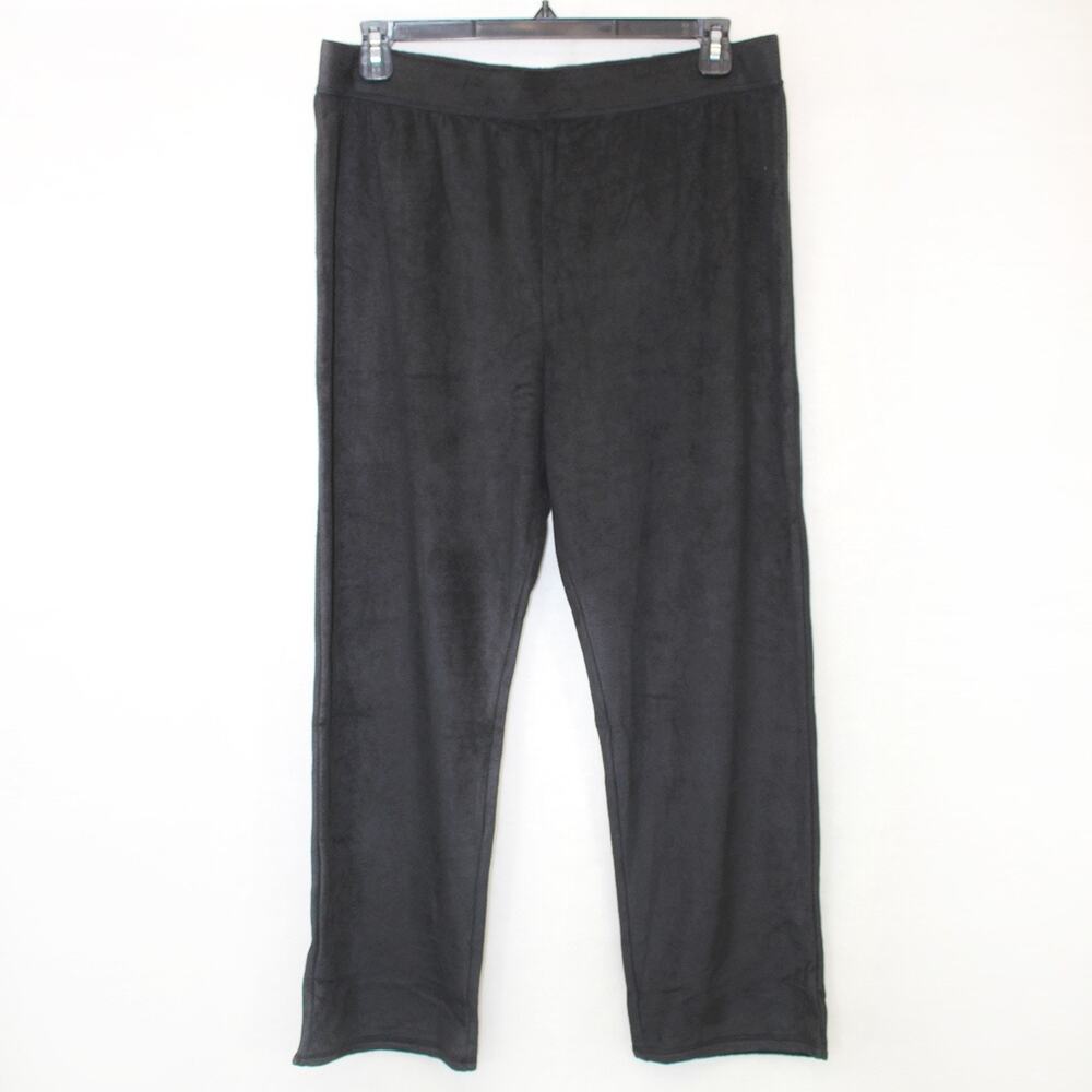 Carole Hochman Black Fleece Pants Women's Loungewear PJ Large